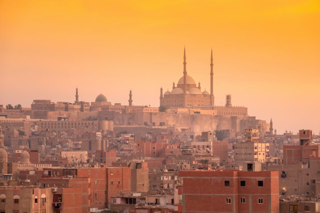 sunset scenery at Cairo Egypt